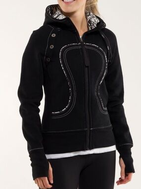 Lululemon Scuba Hoodie Detachable Sleeves Black / Ghost Nesting Black Bird 6